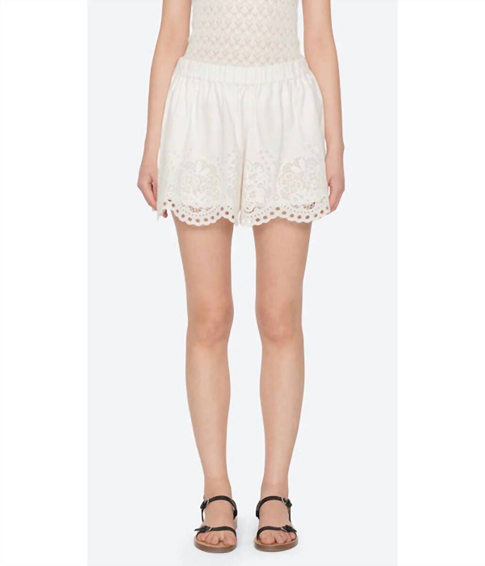 NEW SEA gardener pull-on shorts in white